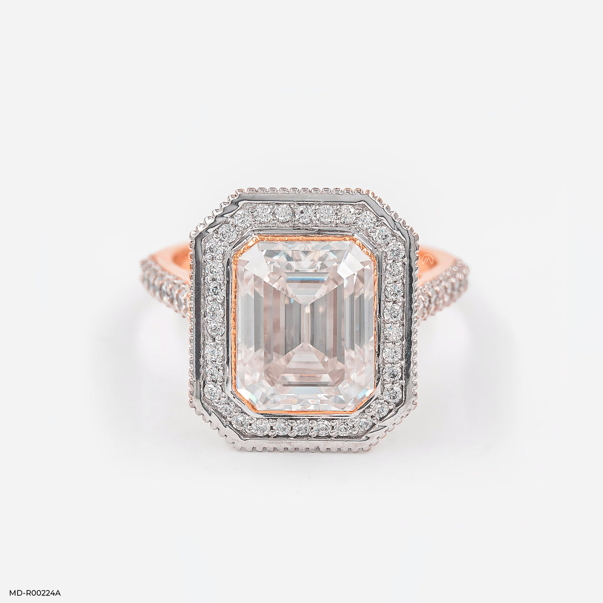 3 Carat Emerald Cut Solitaire Halo Ring