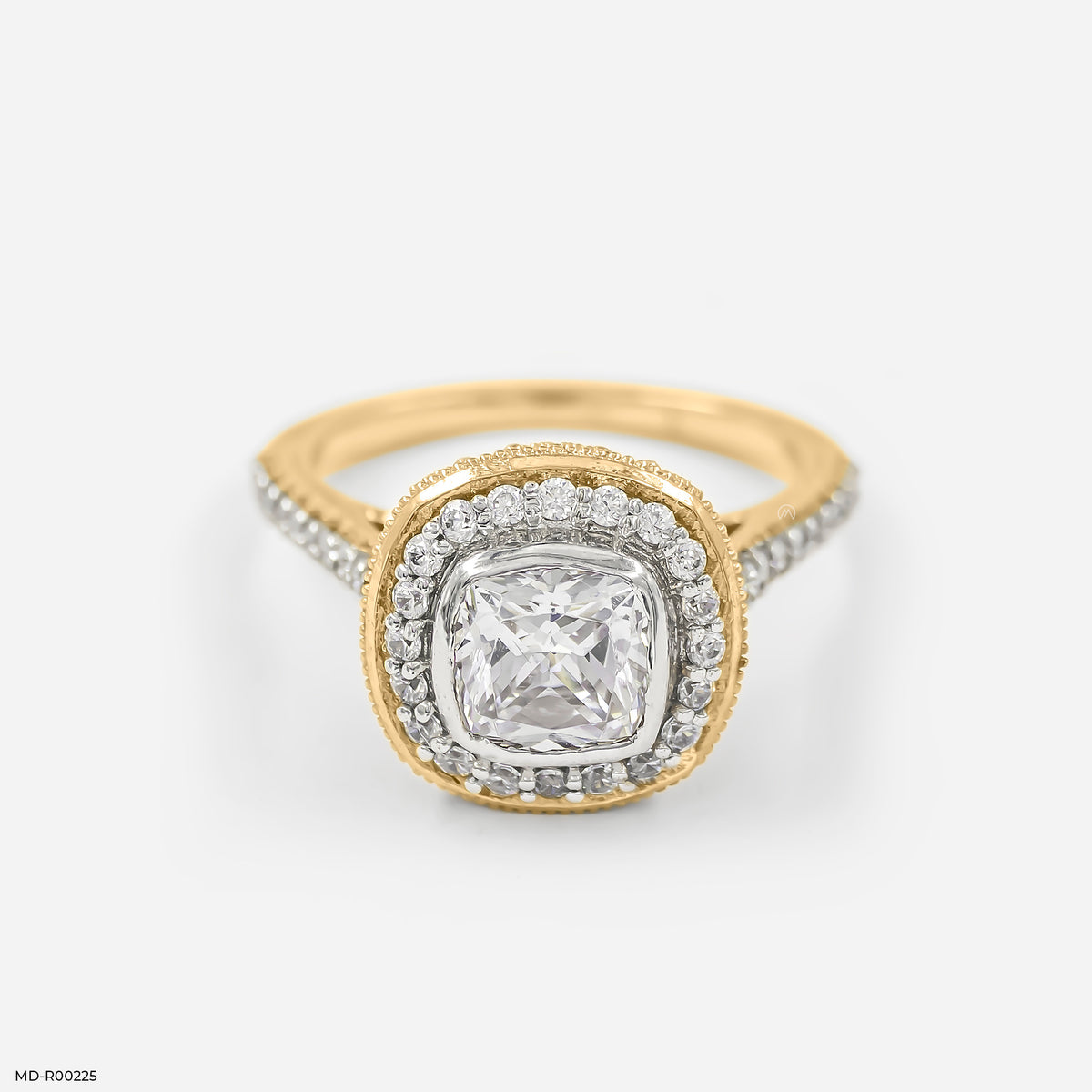 1.5 Carat Cushion Solitaire Halo Ring