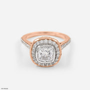 1.5 Carat Cushion Solitaire Halo Ring