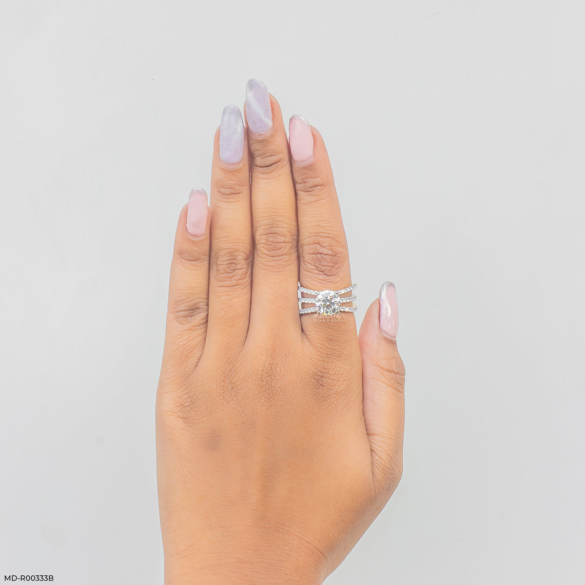 2.70 Carat Round Solitaire Trinity Lab Diamond Ring