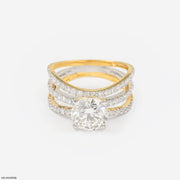 2.70 Carat Round Solitaire Trinity Lab Diamond Ring