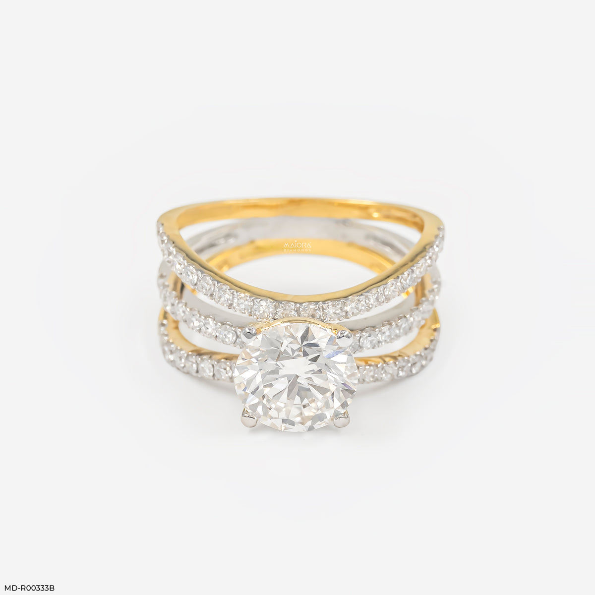 2.70 Carat Round Solitaire Trinity Lab Diamond Ring