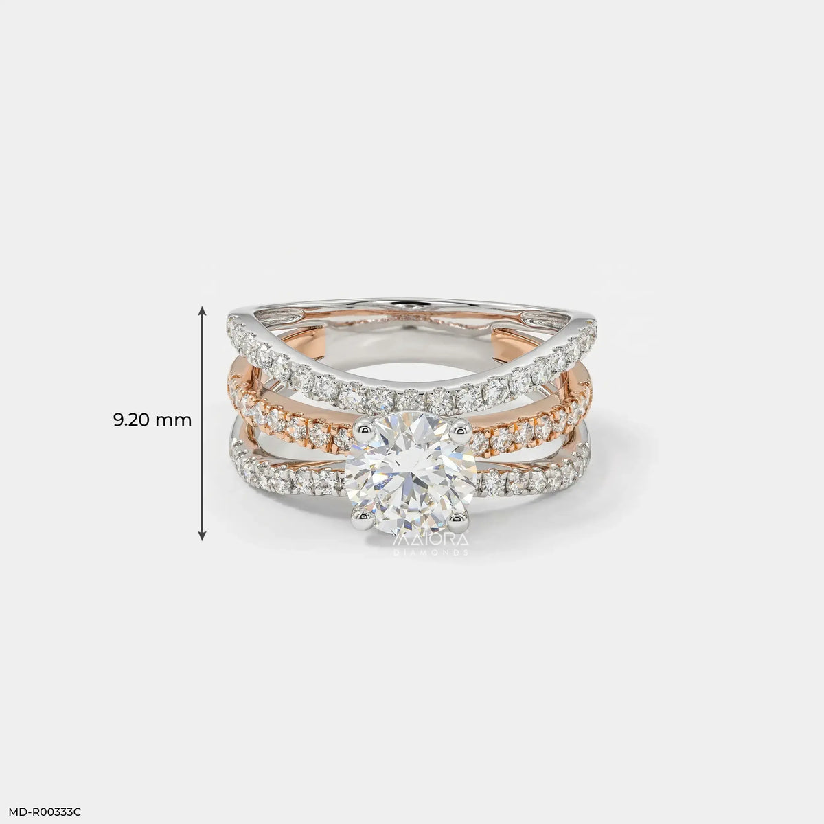 1.5 Carat Round Solitaire Trinity Lab Diamond Ring