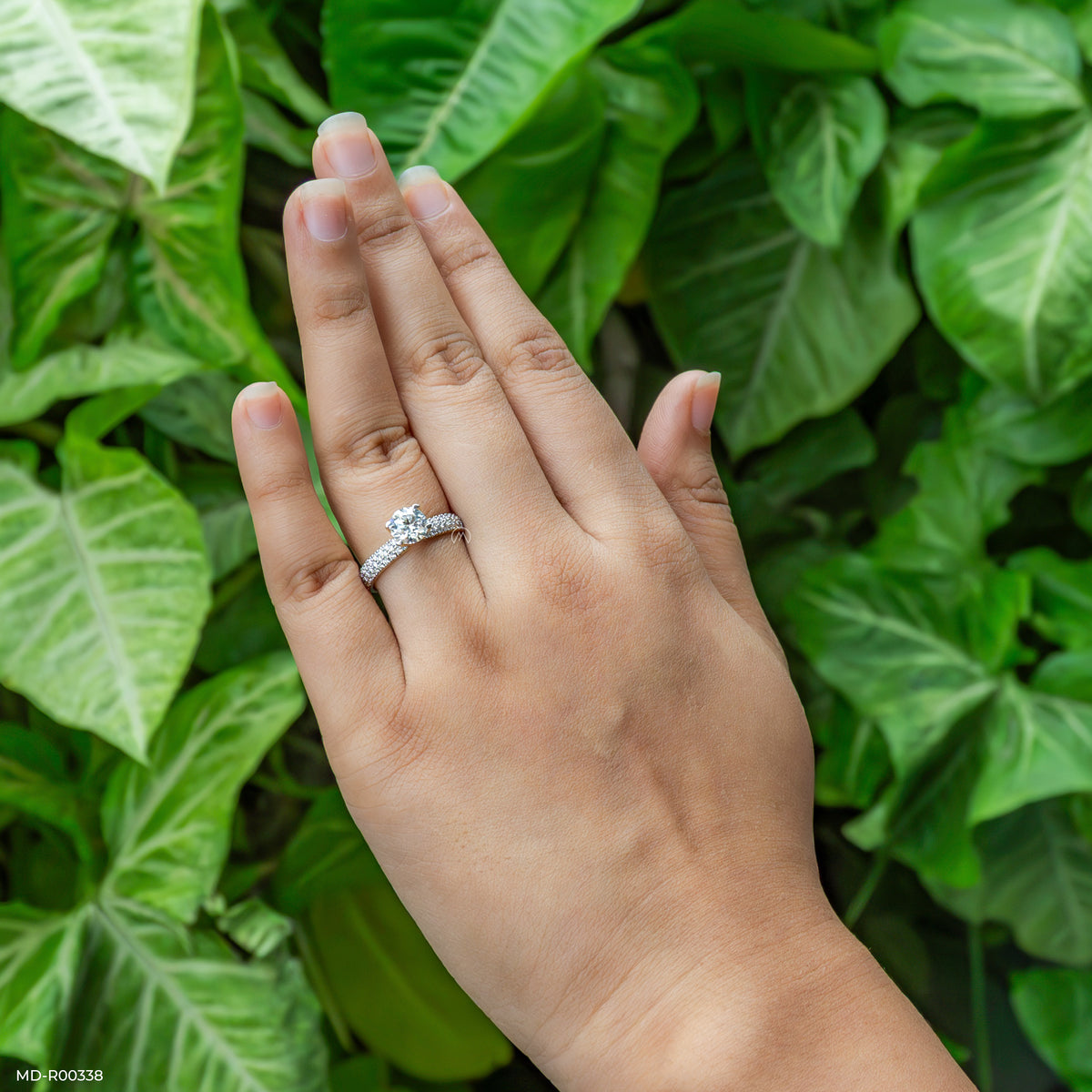 1 Carat Round Solitaire Micropave Ring