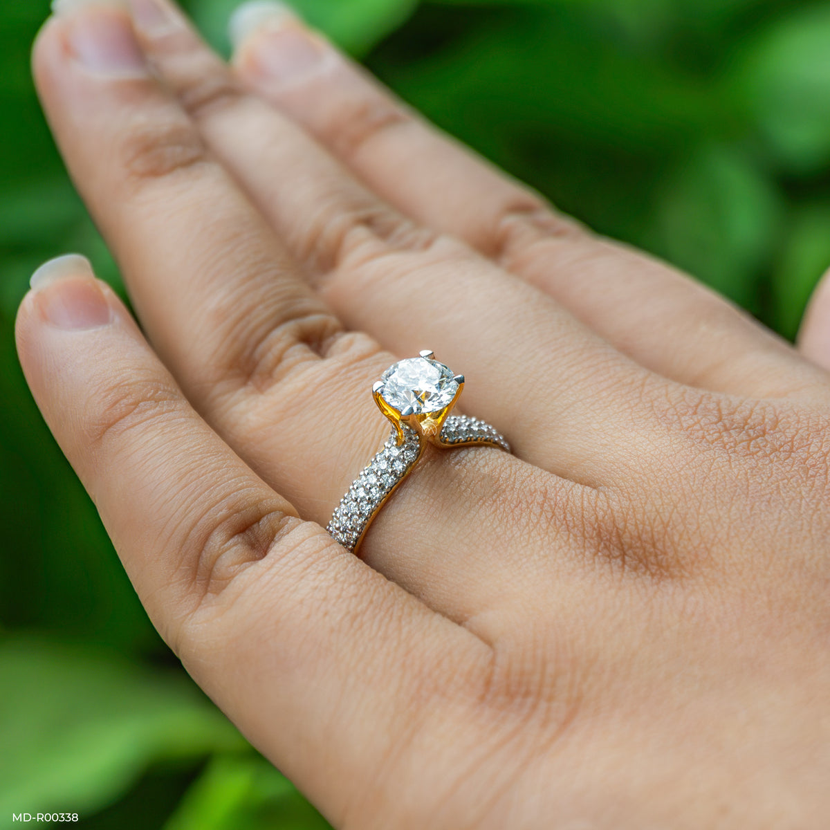1 Carat Round Solitaire Micropave Ring