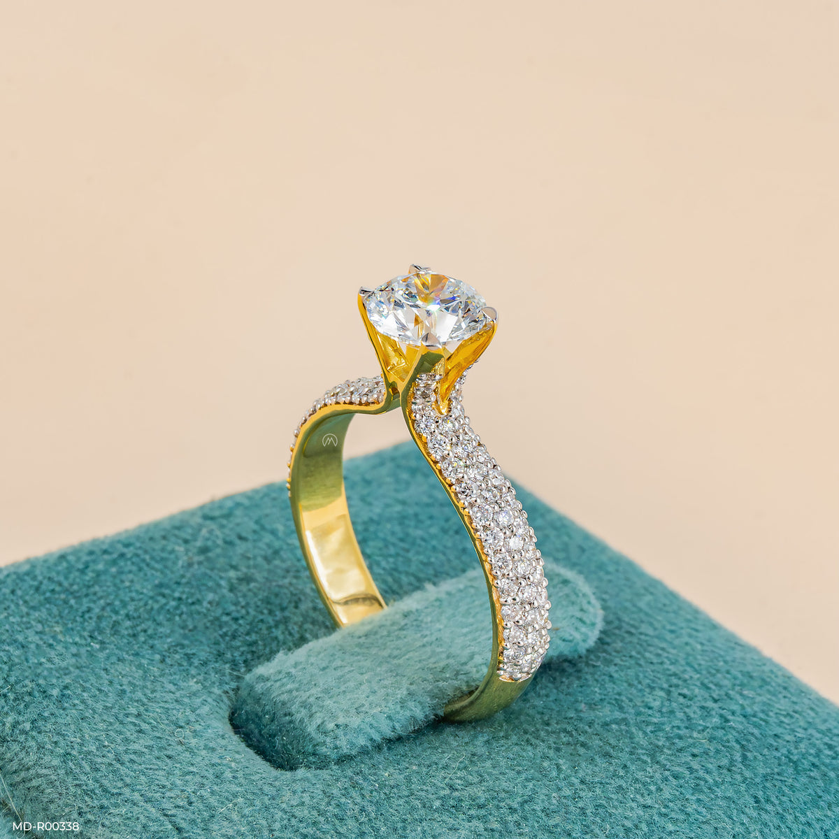 1 Carat Round Solitaire Micropave Ring