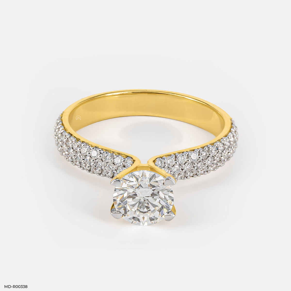 1 Carat Round Solitaire Micropave Ring