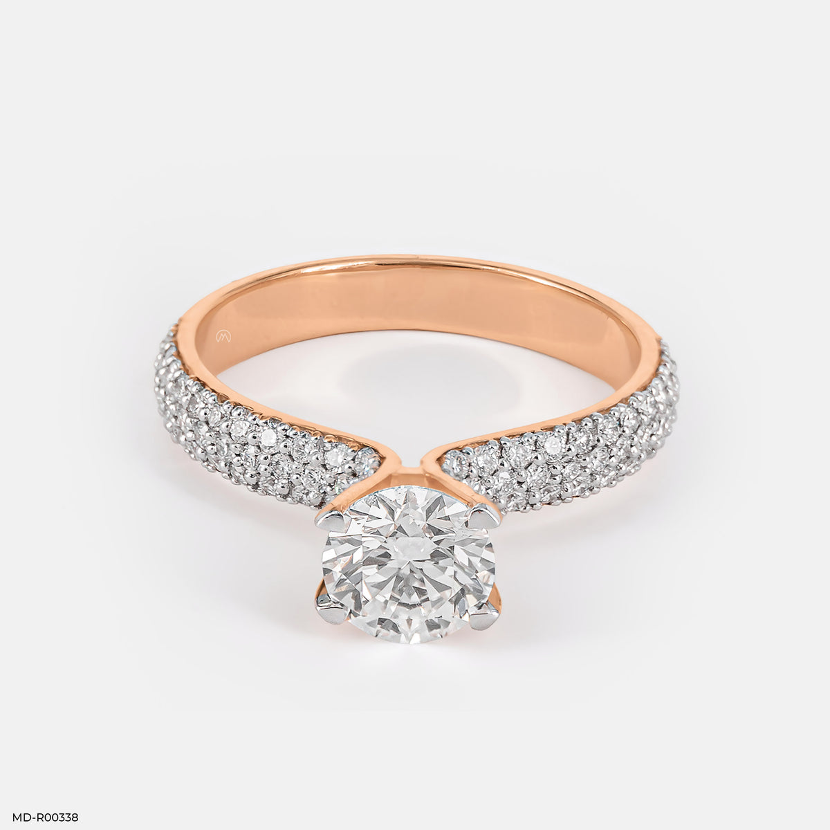 1 Carat Round Solitaire Micropave Ring