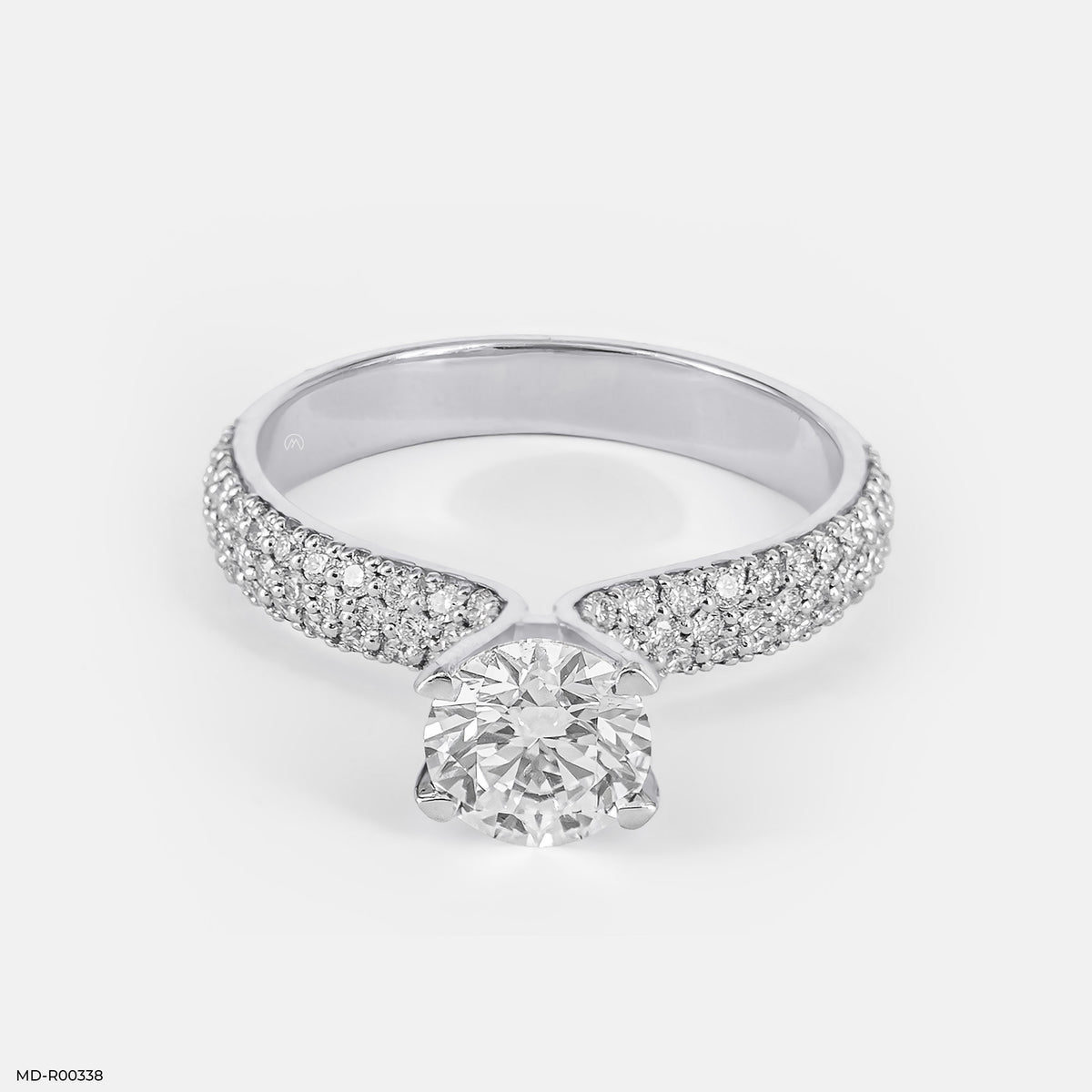 1 Carat Round Solitaire Micropave Ring