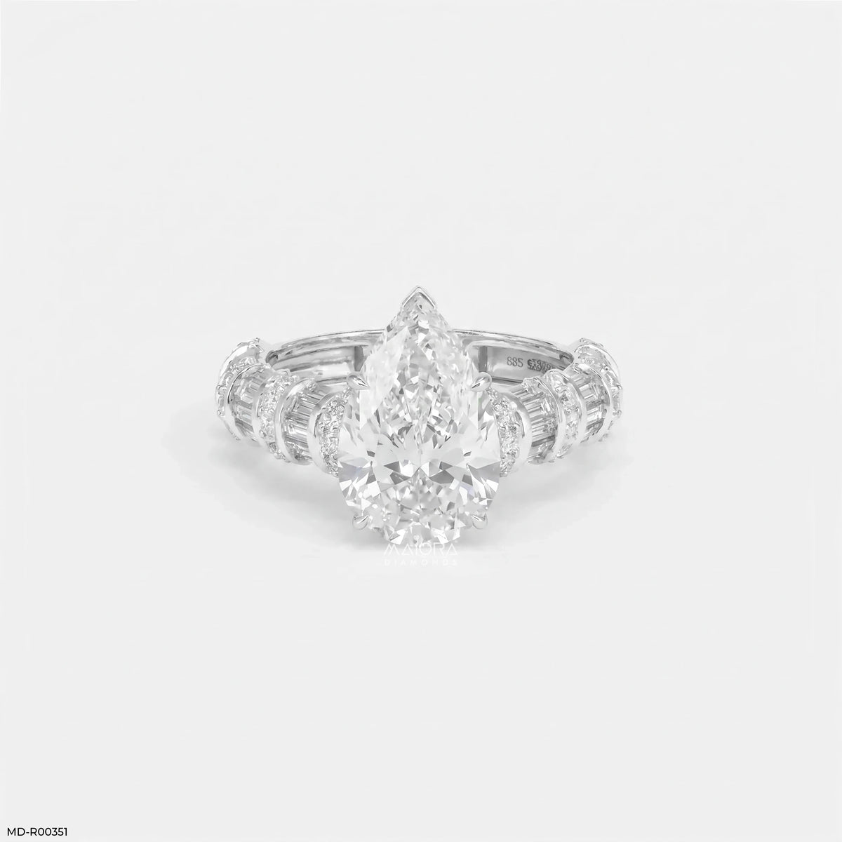 Empire Pear Solitaire Diamond Ring