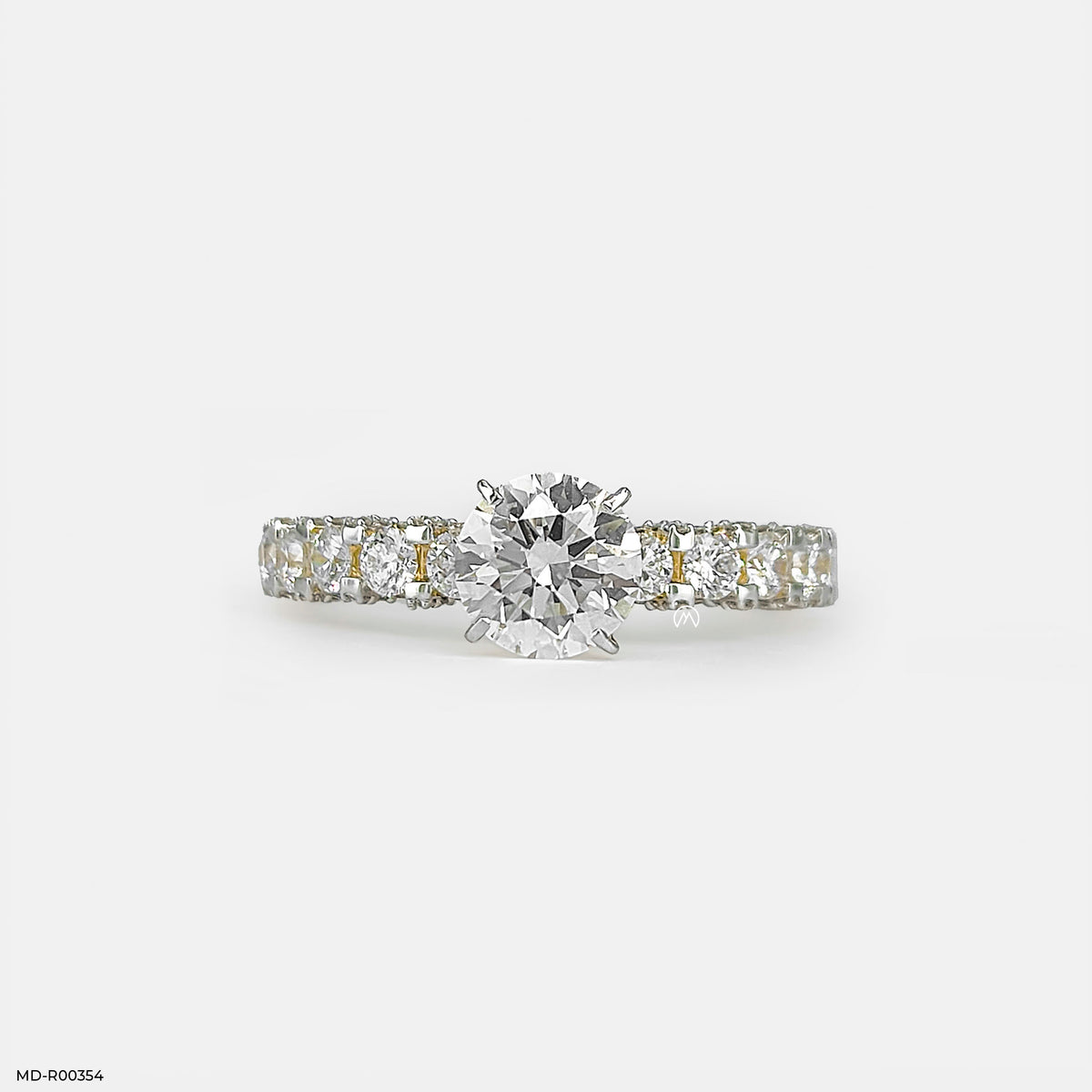 1 Carat Round Classic Side Diamond Ring