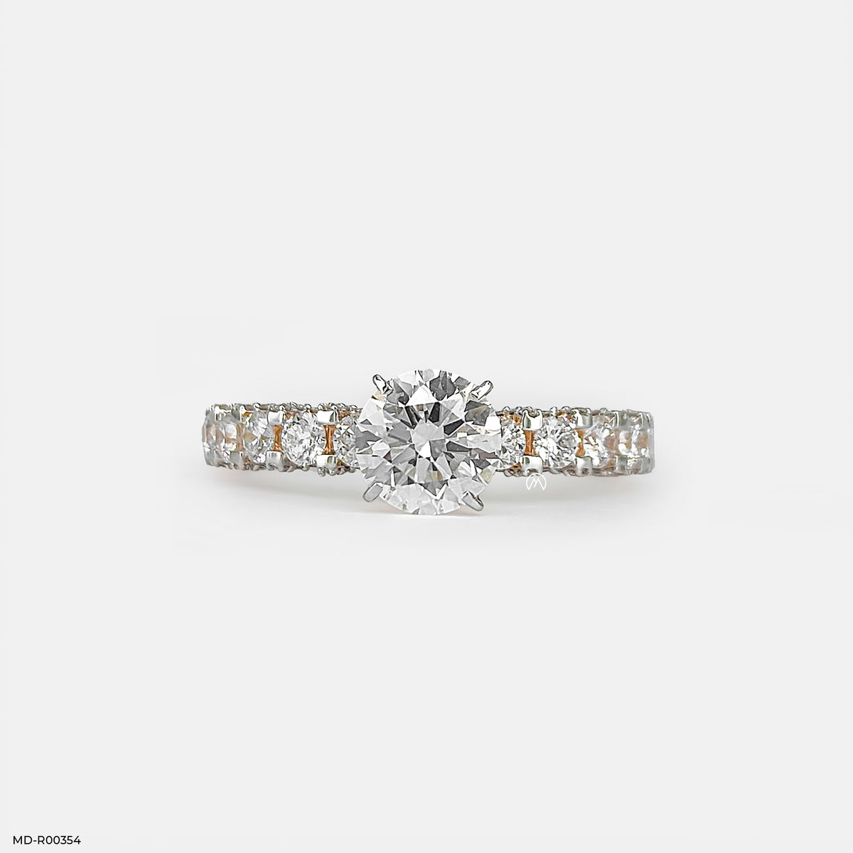 1 Carat Round Classic Side Diamond Ring