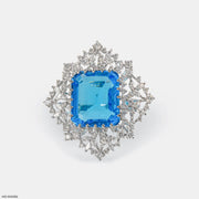 Glacial Floral Blue Diamond Ring