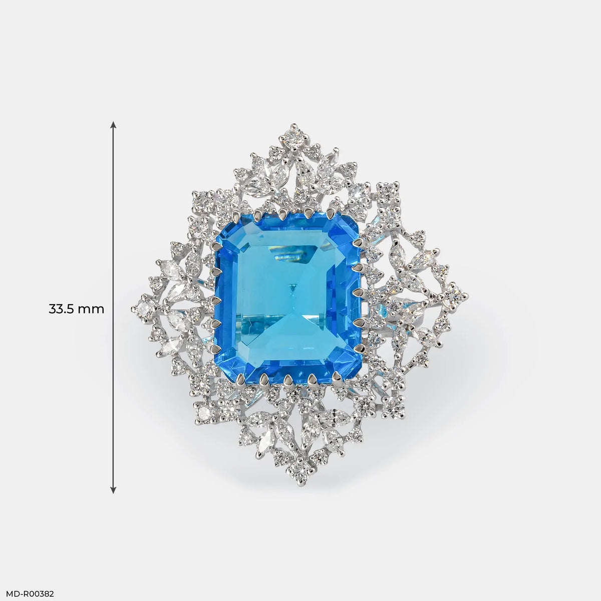 Glacial Floral Blue Diamond Ring