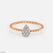 0.15 Carat Classy Leaf Lab Diamond Ring