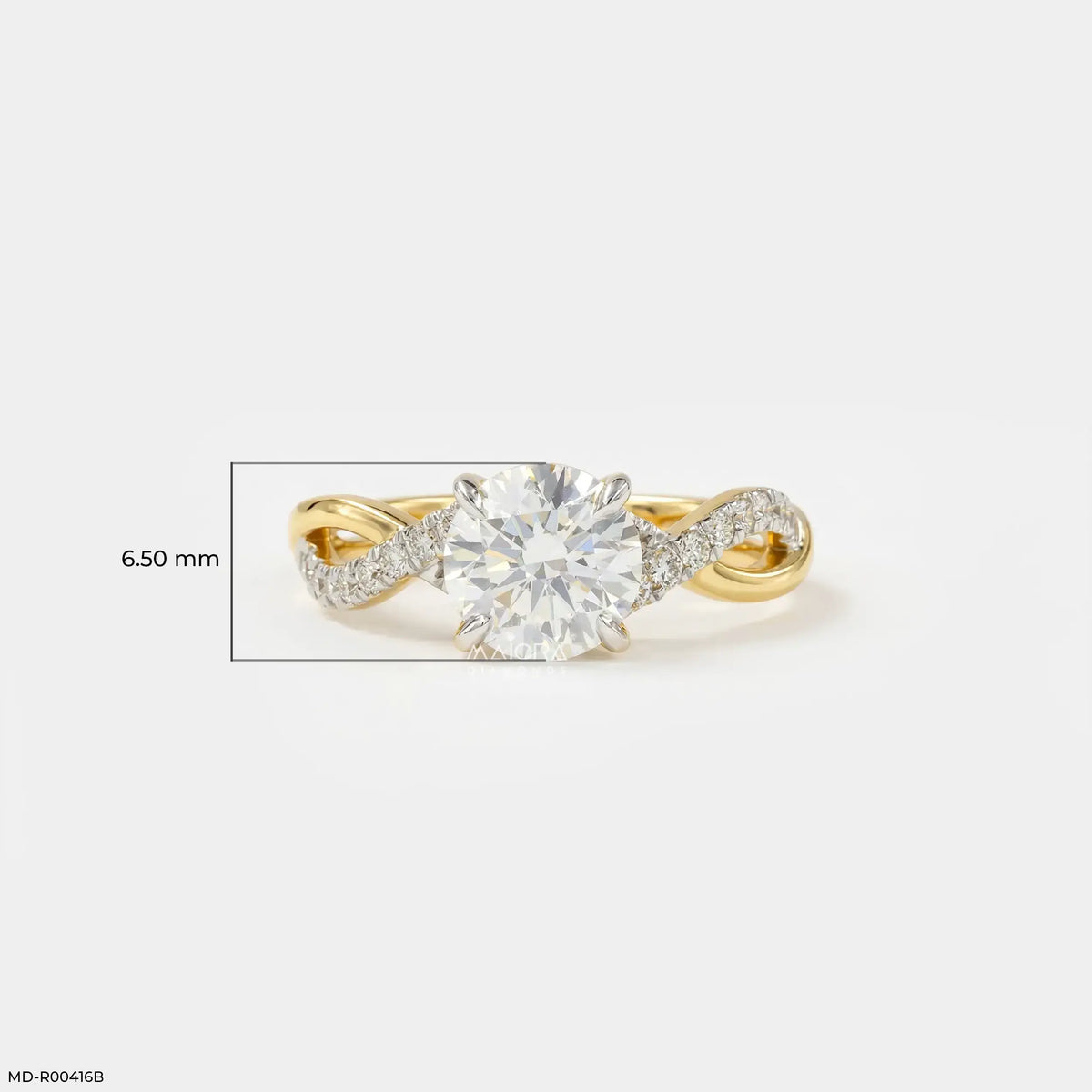 1.25 Carat Criss Cross Solitaire Lab Diamond Ring