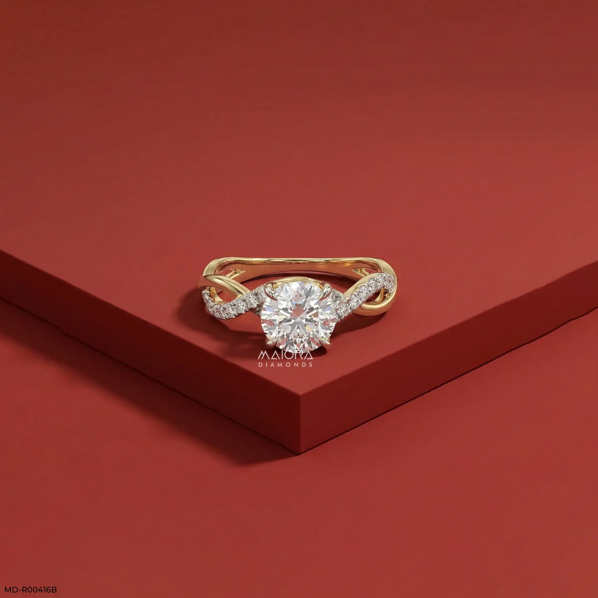 1.25 Carat Criss Cross Solitaire Lab Diamond Ring