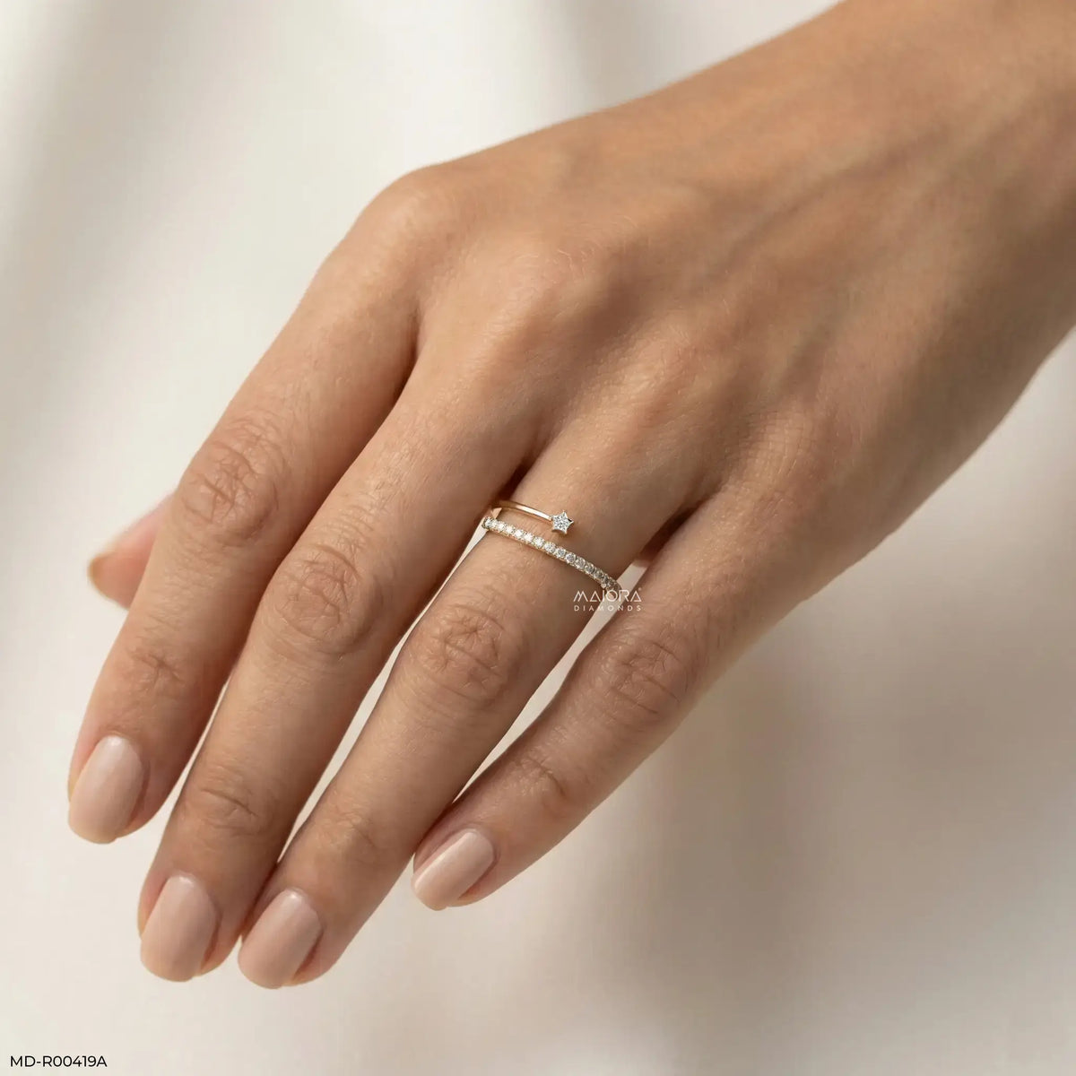 0.20 Carat Star Lab Diamond Open Band Ring