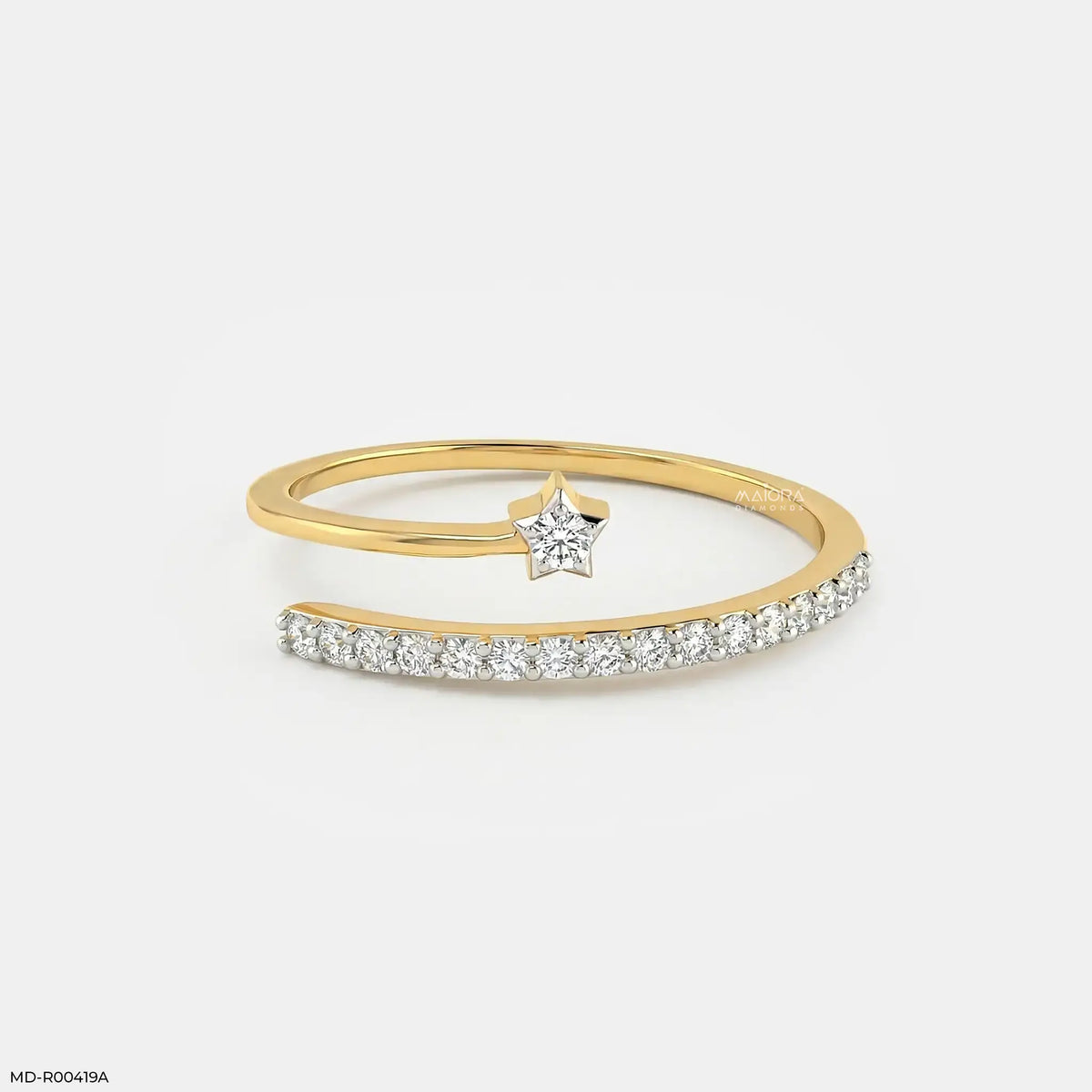 0.20 Carat Star Lab Diamond Open Band Ring