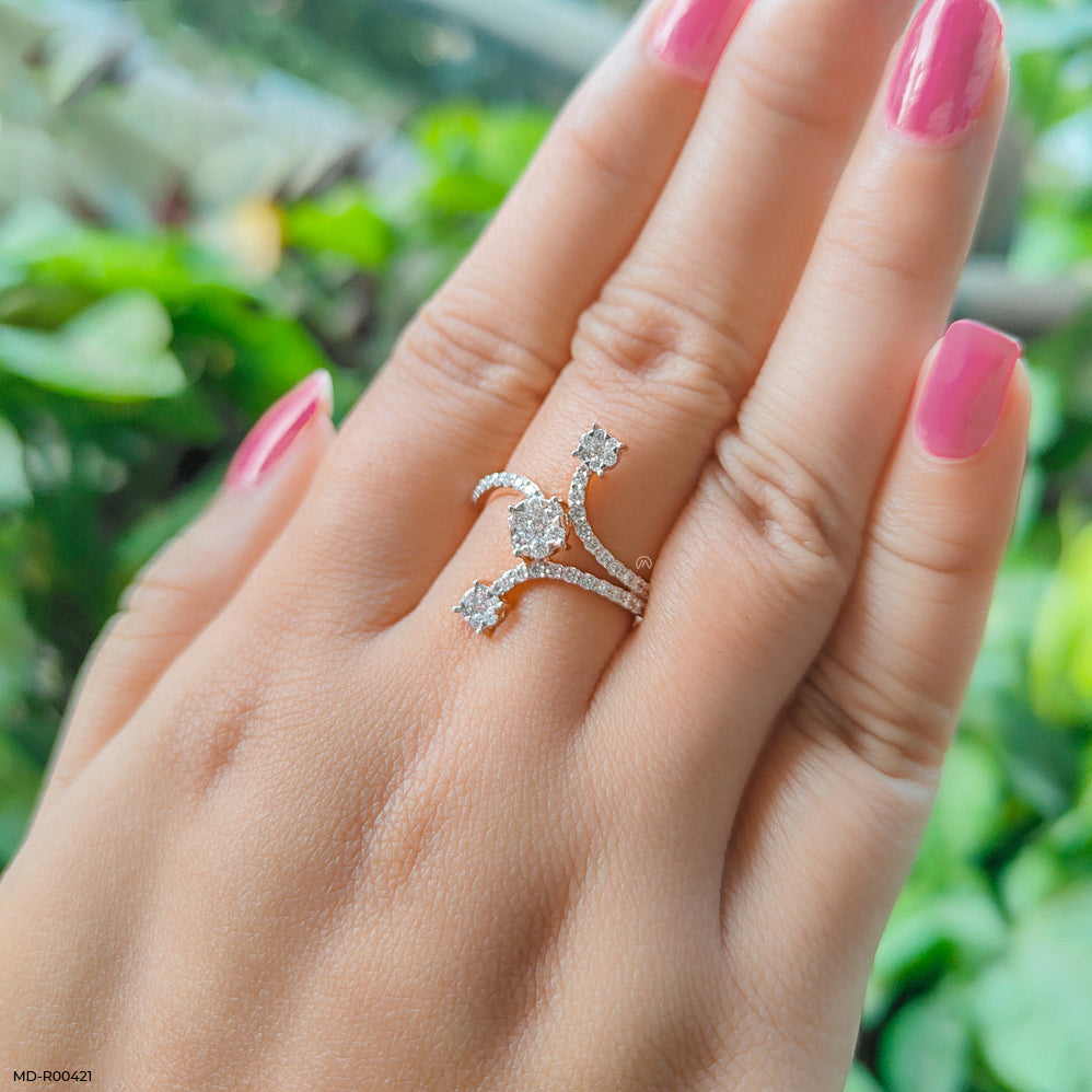 0.5 Carat Sparkling Sphere Lab Diamond Ring