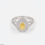 1.5 Carat Canary Teardrop Split-Shank Diamond Ring