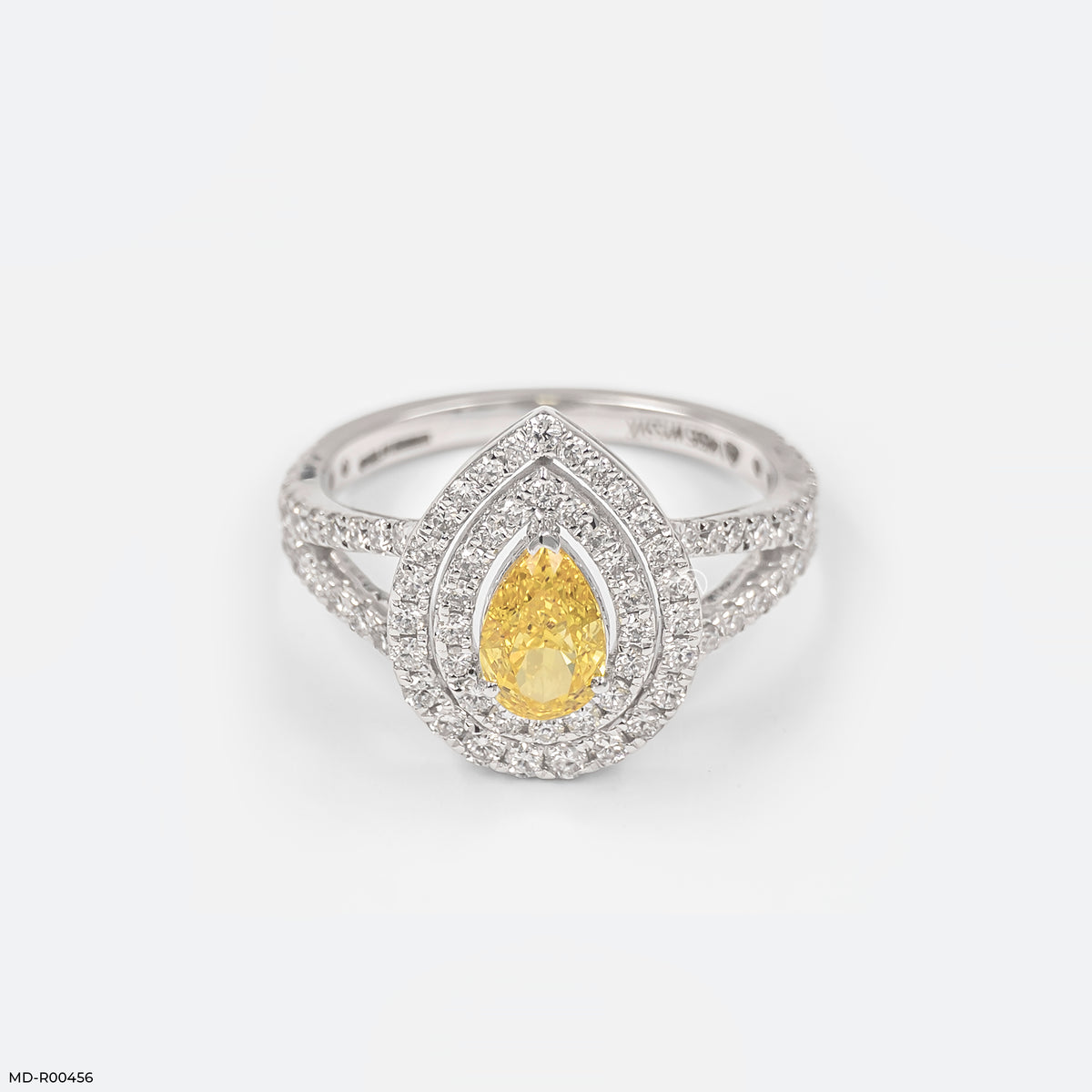 1.5 Carat Canary Teardrop Split-Shank Diamond Ring