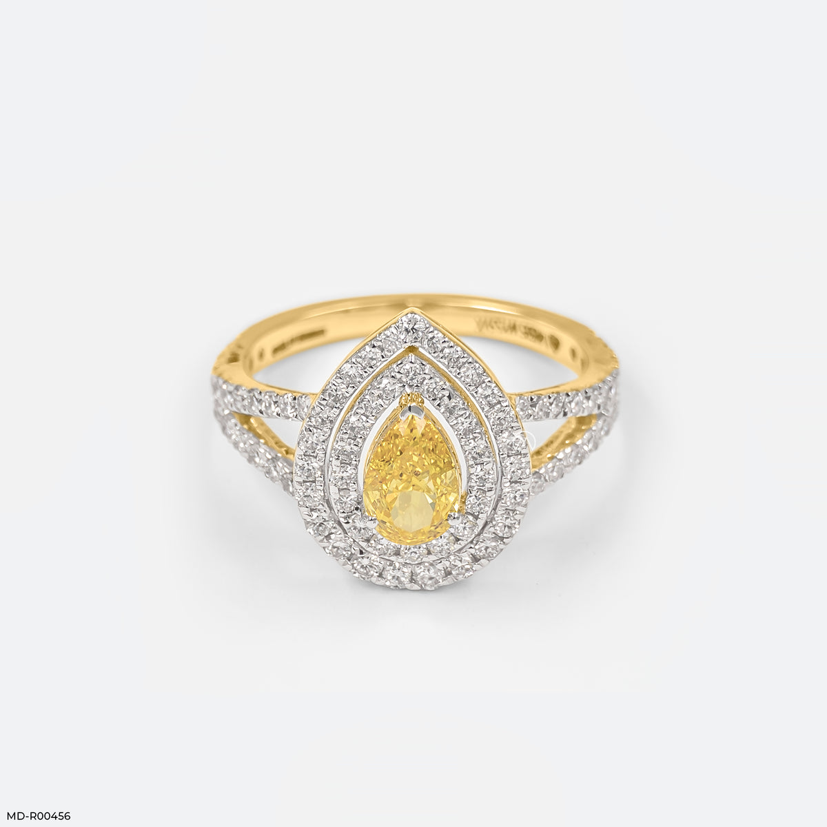 1.5 Carat Canary Teardrop Split-Shank Diamond Ring