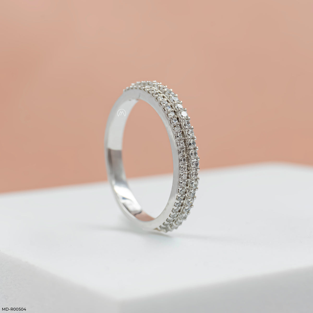Double Row Diamond Eternity Band Rings