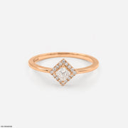 0.35 Carat Square Halo Lab Diamond Ring
