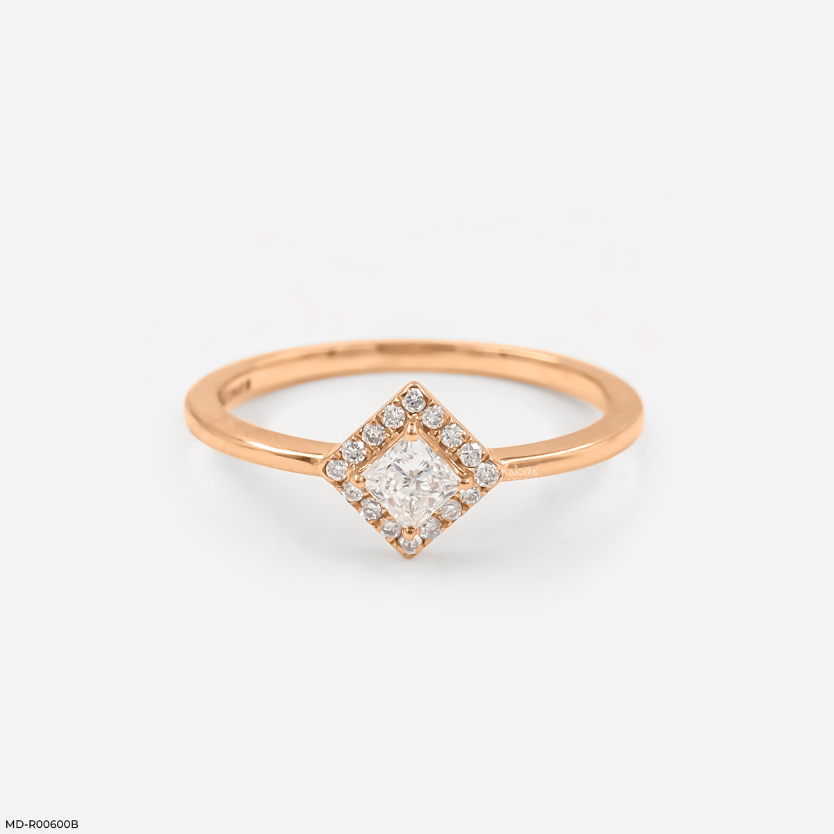 0.35 Carat Square Halo Lab Diamond Ring