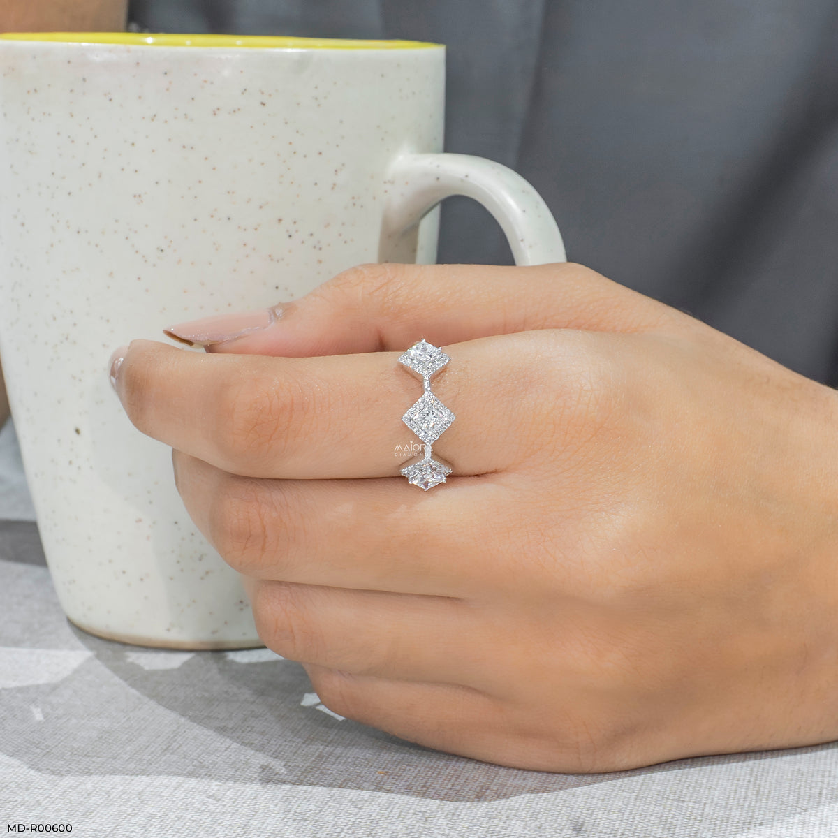 1 Carat Geometric Trilogy Lab Diamond Ring