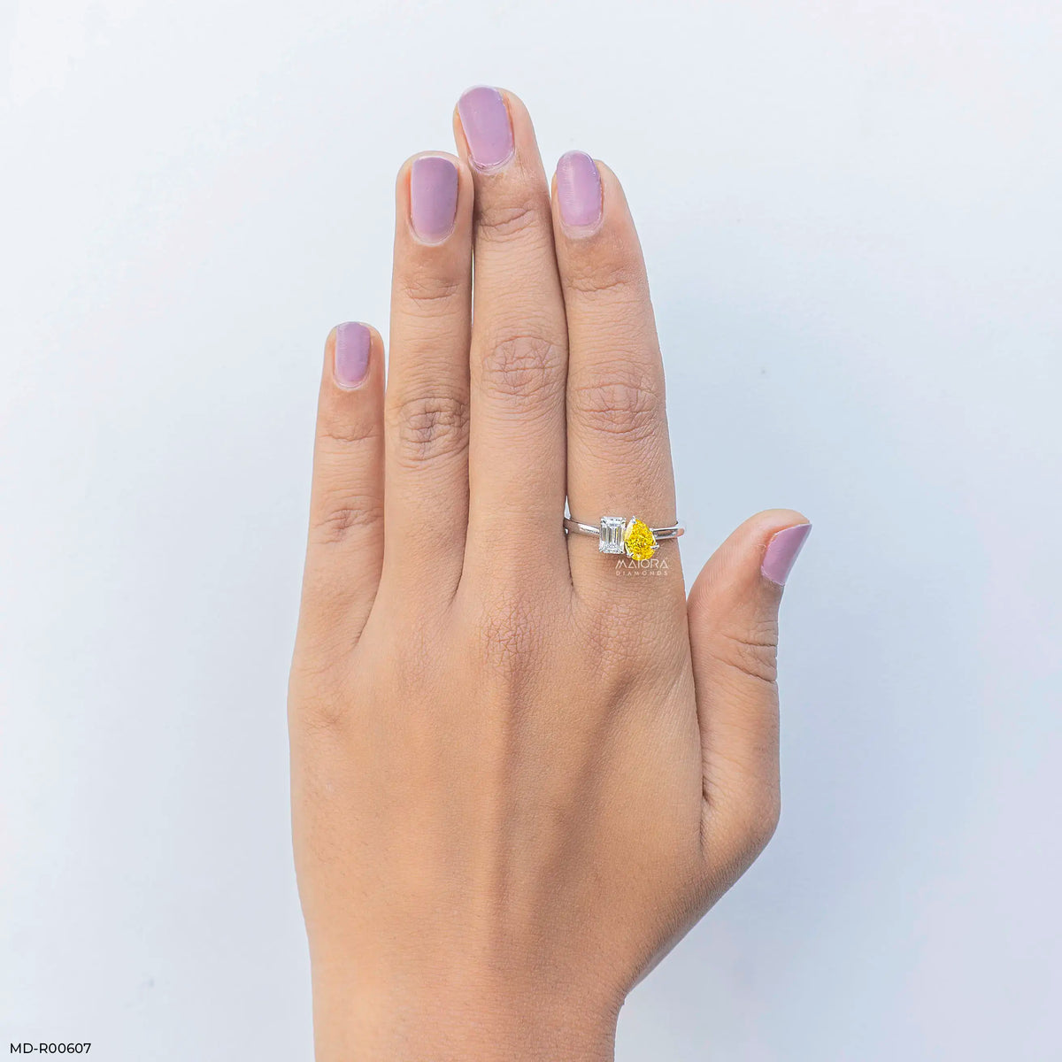1.35 Carat Toi Et Moi Solitire Lab Diamond Band Ring