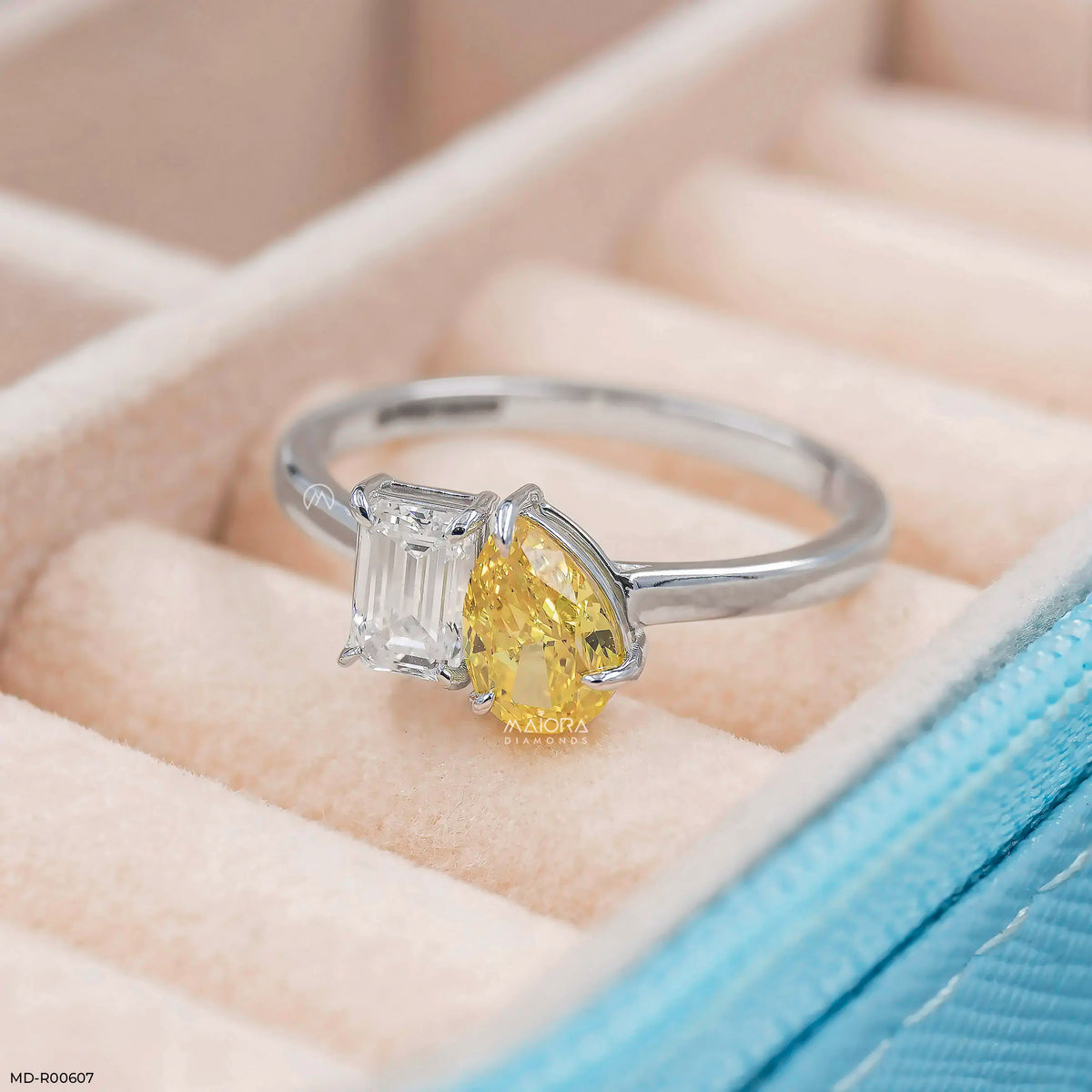 1.35 Carat Toi Et Moi Solitire Lab Diamond Band Ring