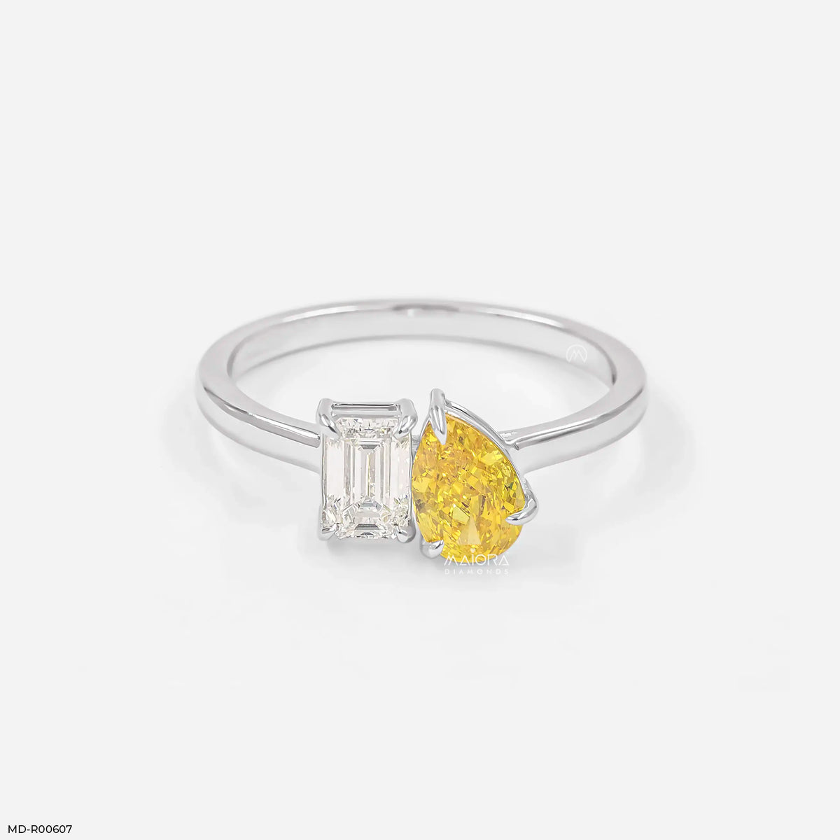 1.35 Carat Toi Et Moi Solitire Lab Diamond Band Ring