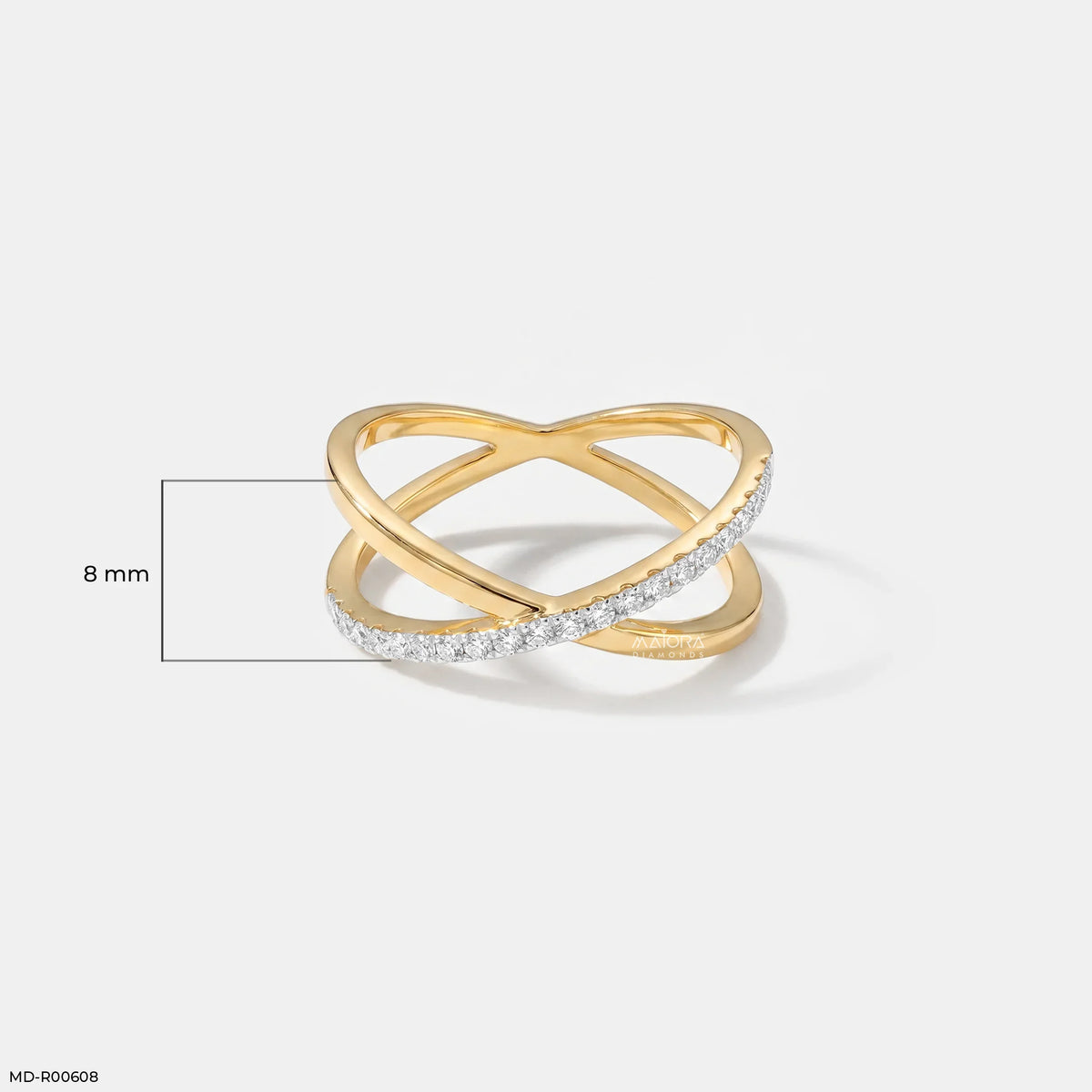 0.18 Carat Eternal X Criss Cross Lab Diamond Band Ring