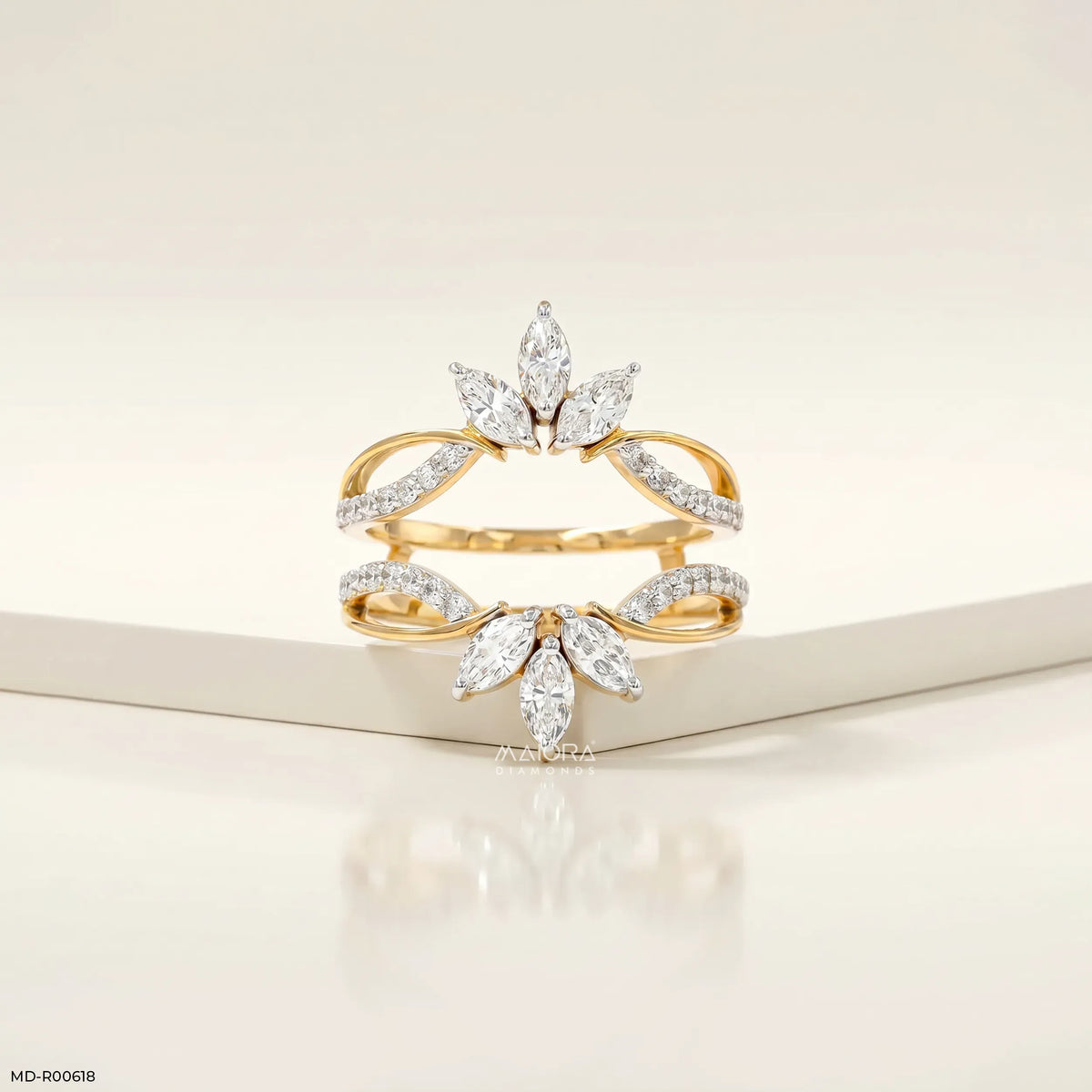 1 Carat Floral Spark Round Solitaire Diamond Ring
