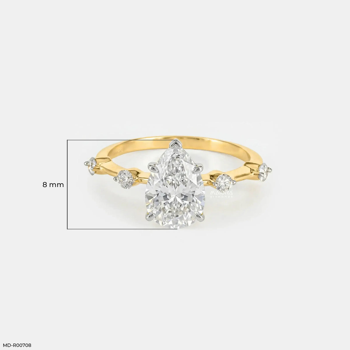 Avyra Pear Solitaire Diamond Ring