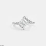 Sqaure Bypass Solitaire Diamond Ring