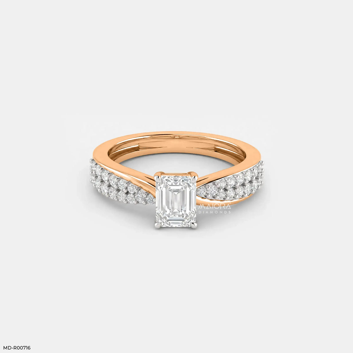 Exquisite Emerald Solitaire Diamond Ring
