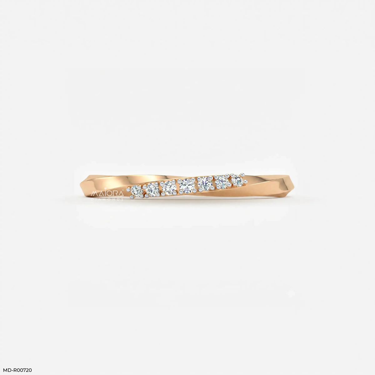 Twisted Helix Diamond Ring