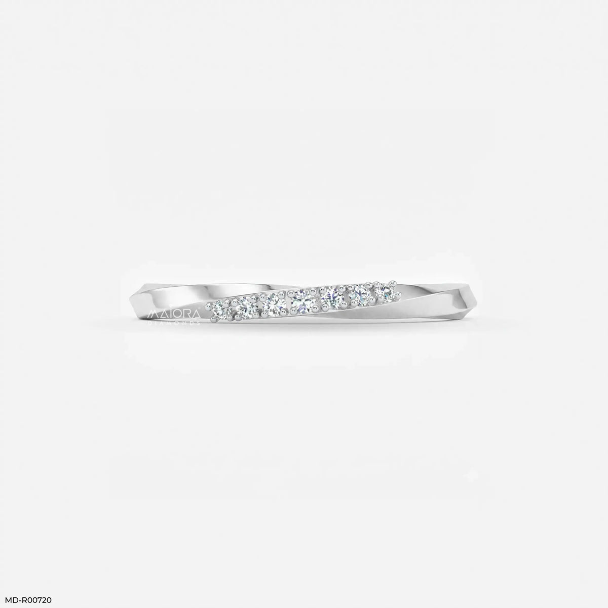Twisted Helix Diamond Ring