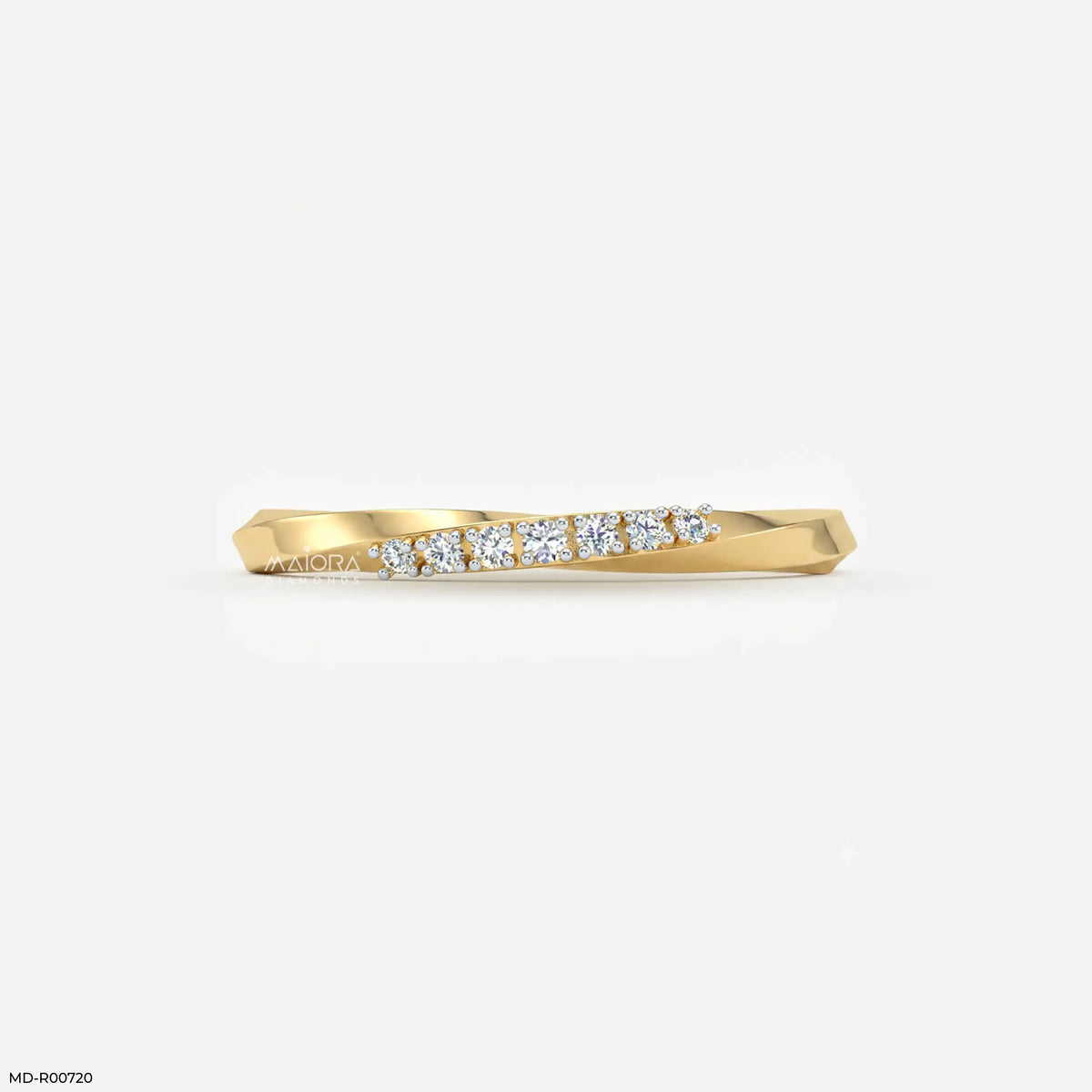 Twisted Helix Diamond Ring