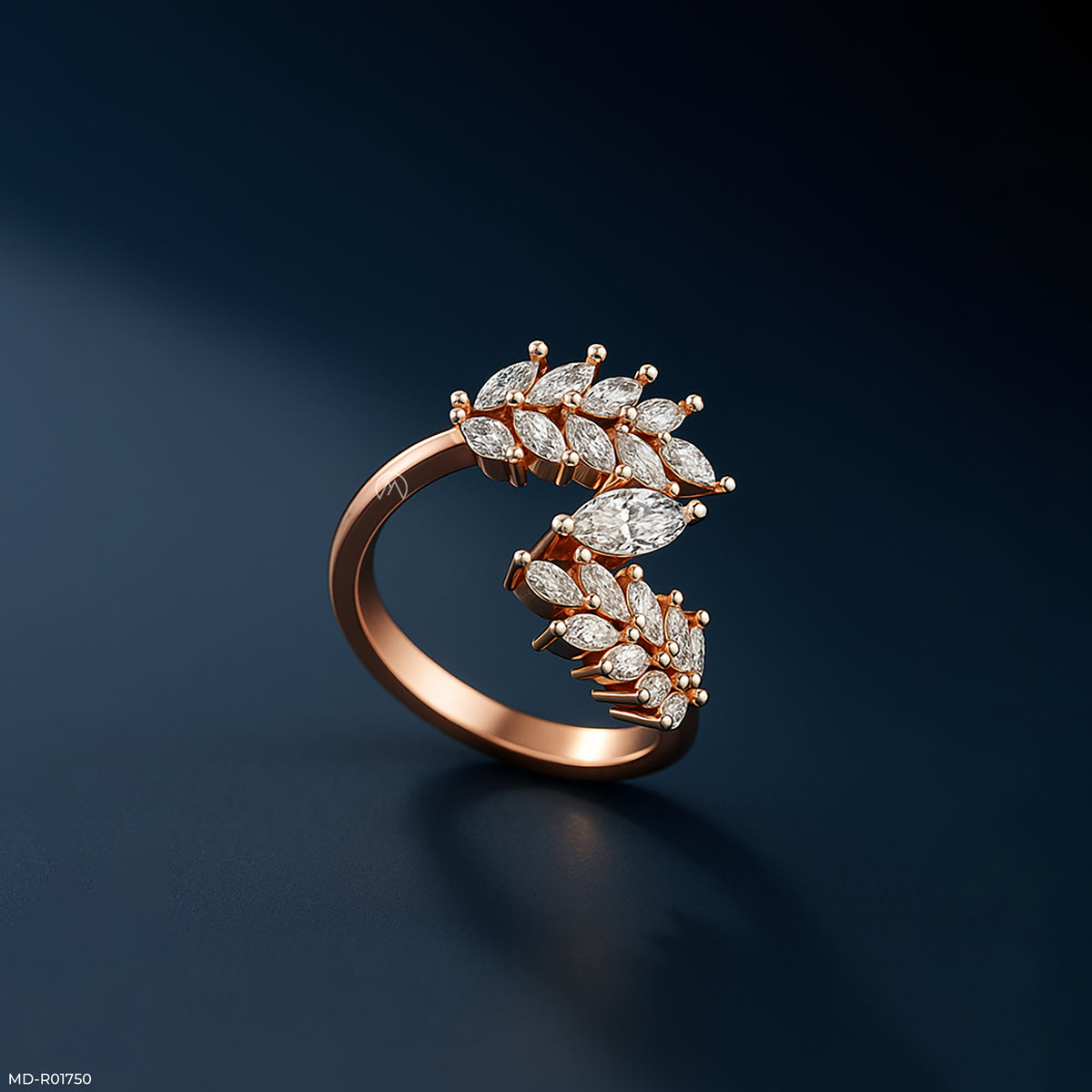 Marquise Diamond Bypass Ring