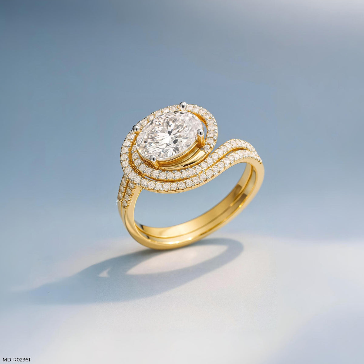 Swirling Solitaire Ring