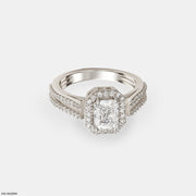 0.5 Carat Radian Cushion Halo Ring