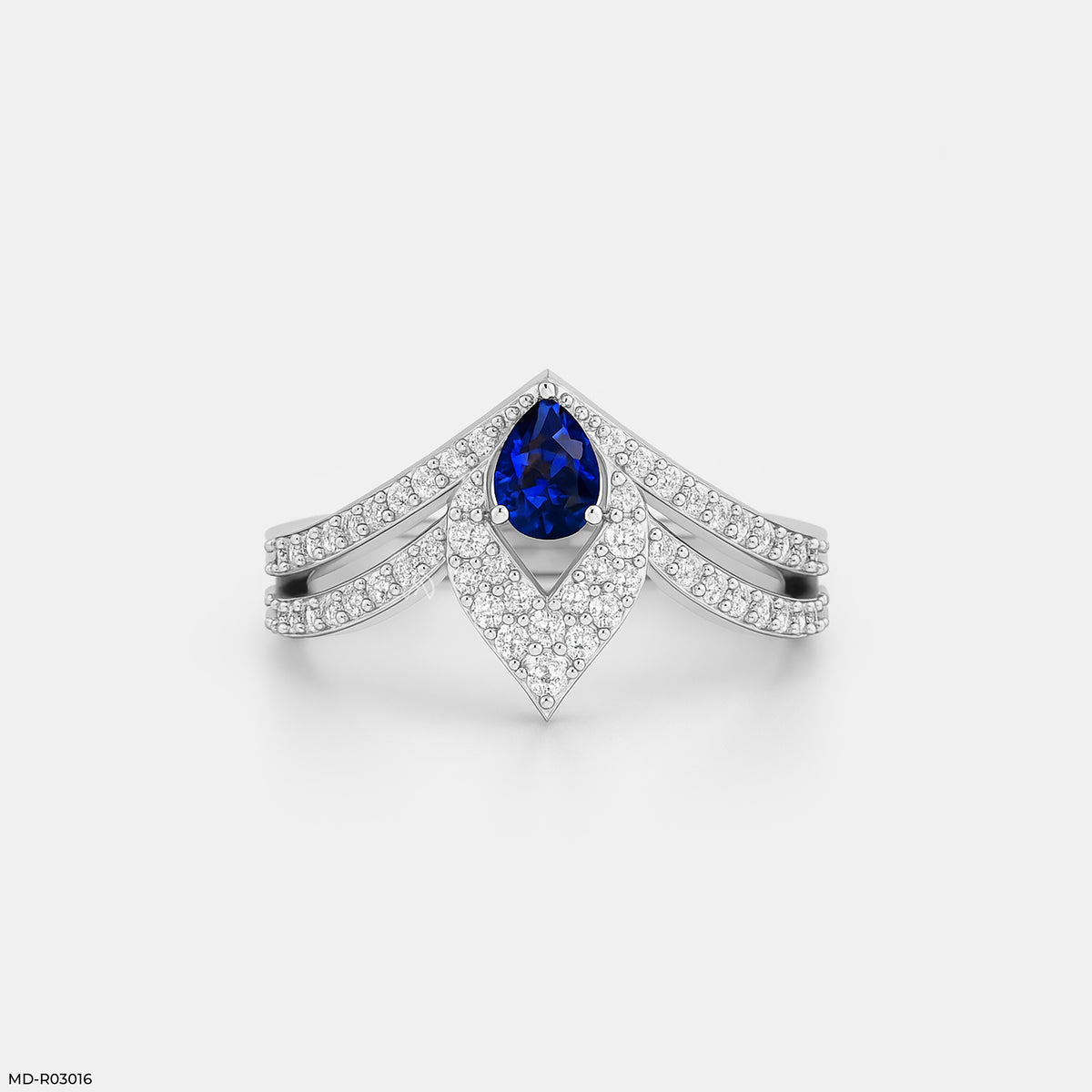 Pear Shaped Chevron Vanki Diamond Ring