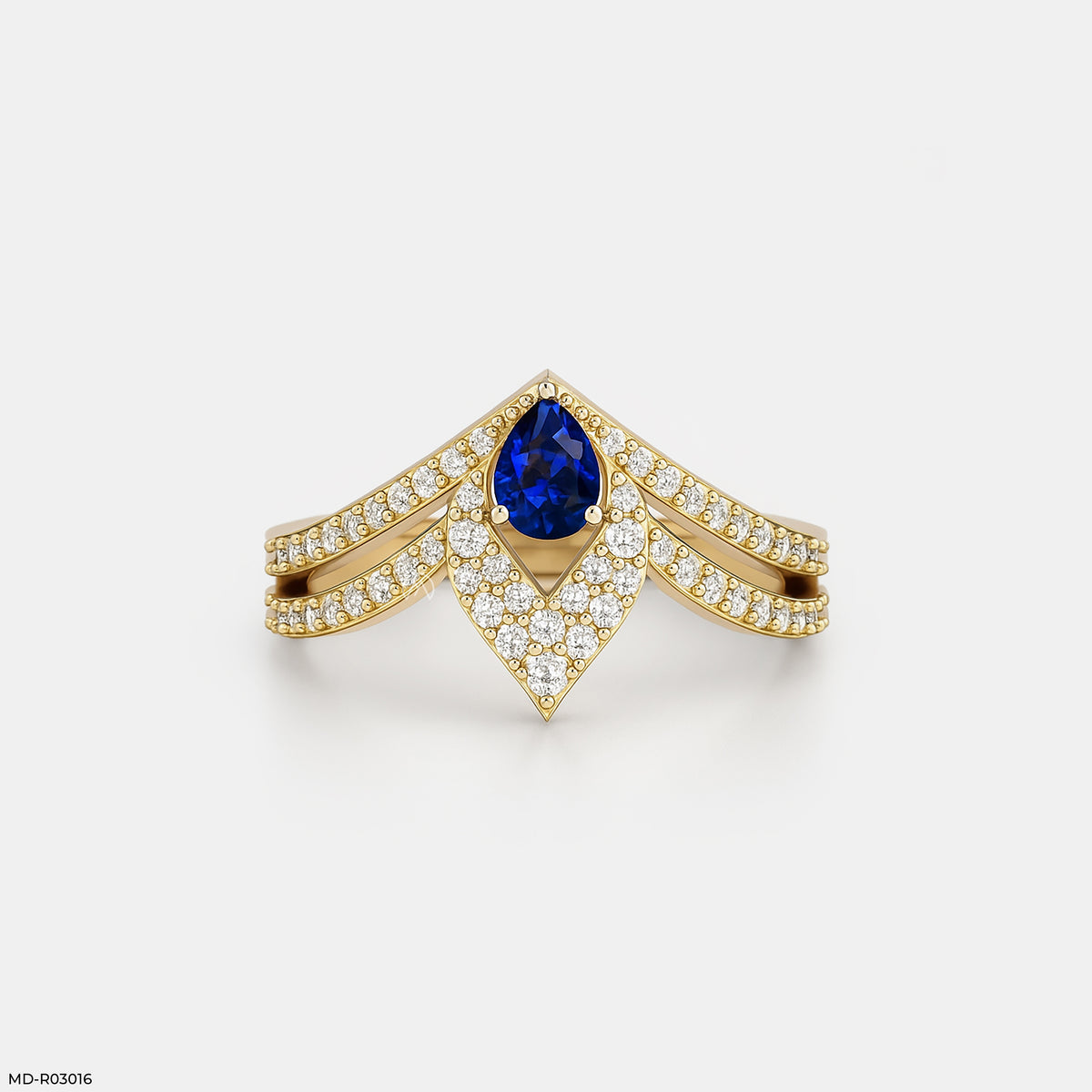 Pear Shaped Chevron Vanki Diamond Ring