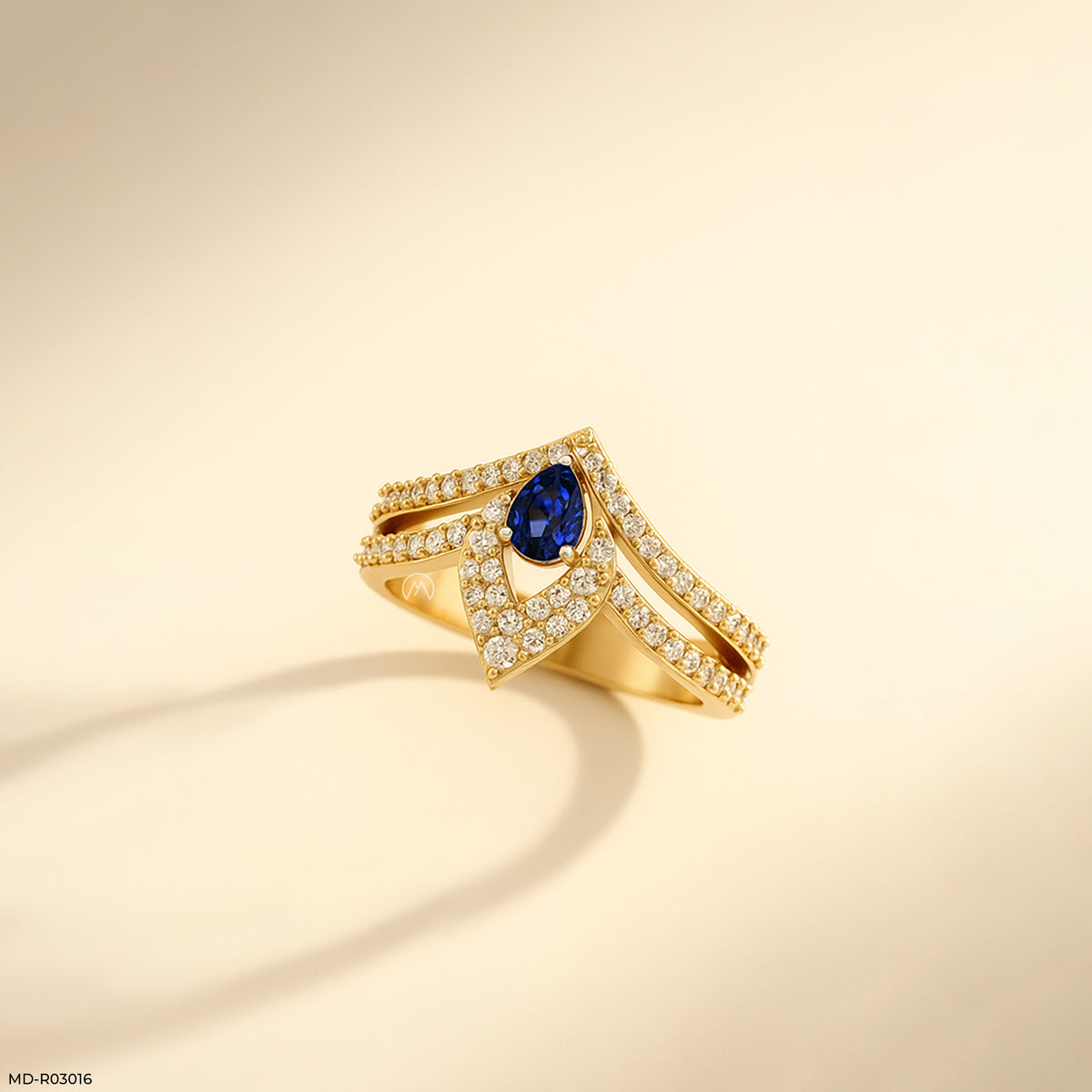 Pear Shaped Chevron Vanki Diamond Ring