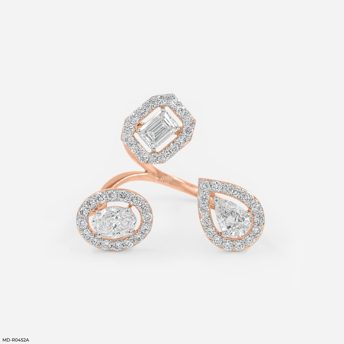 1.75 Carat Trio of Light Lab Diamond Ring