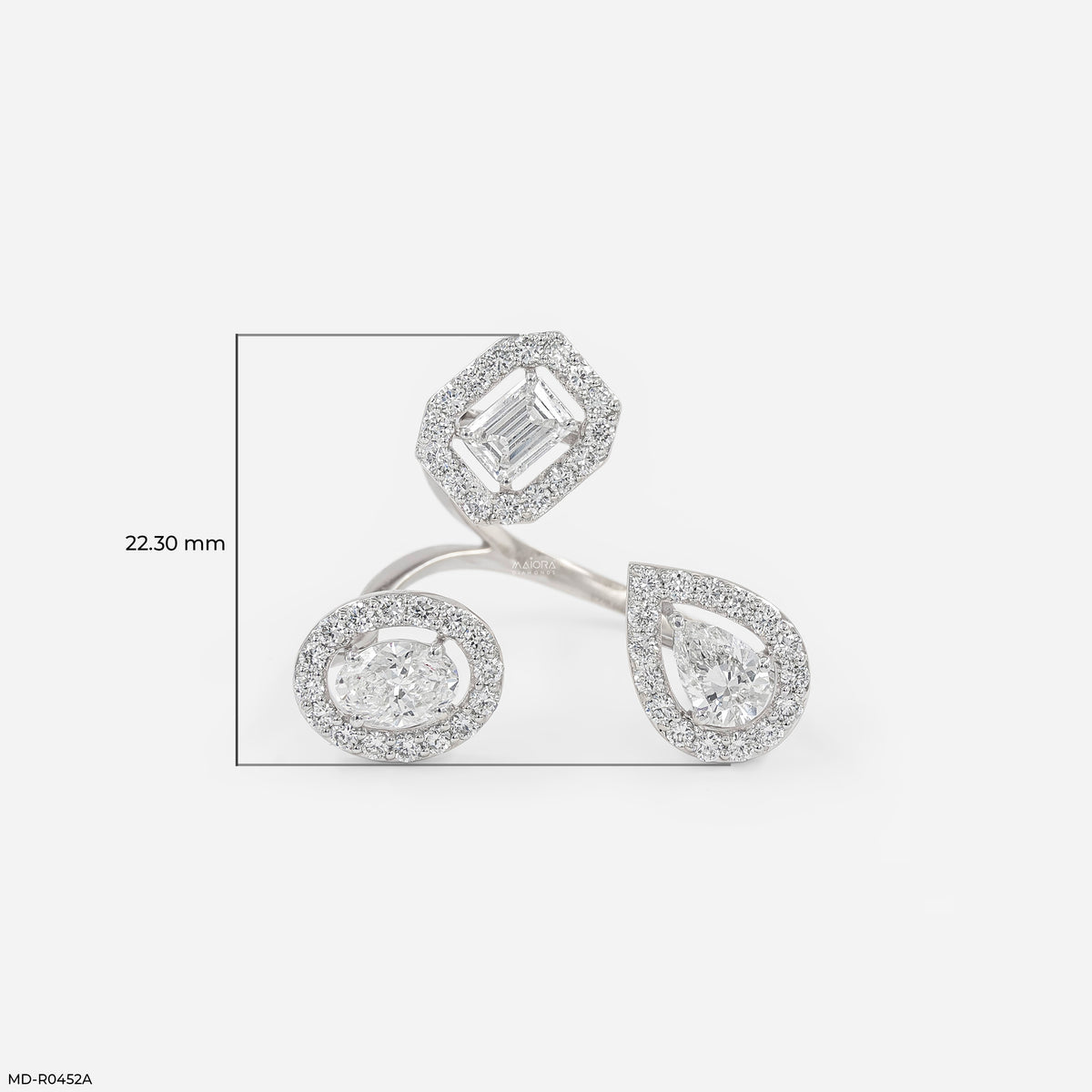 1.75 Carat Trio of Light Lab Diamond Ring